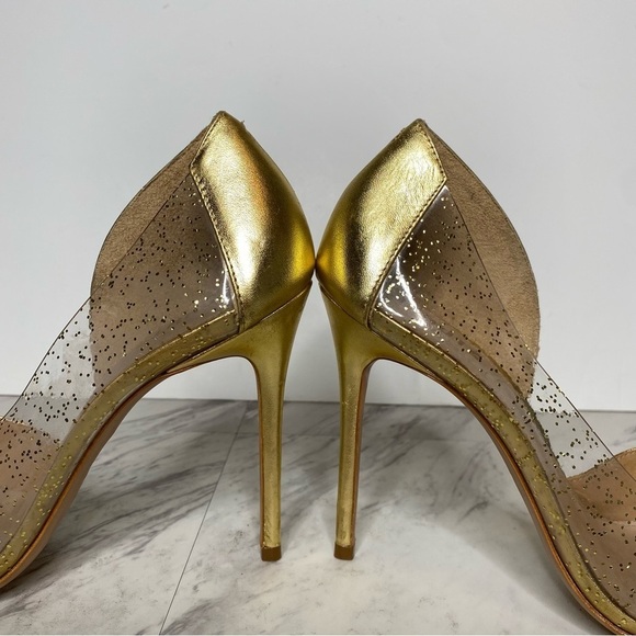 New! Schutz Cendi Gold Pointed Toe Pump 10B - Picture 8 of 15